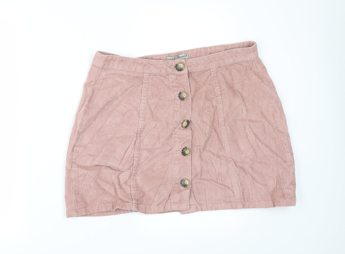 Denim & Co. Womens Pink  Corduroy Mini Skirt Size 16
