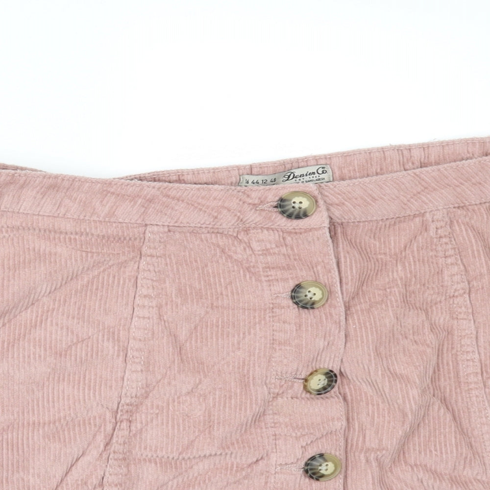 Denim & Co. Womens Pink  Corduroy Mini Skirt Size 16
