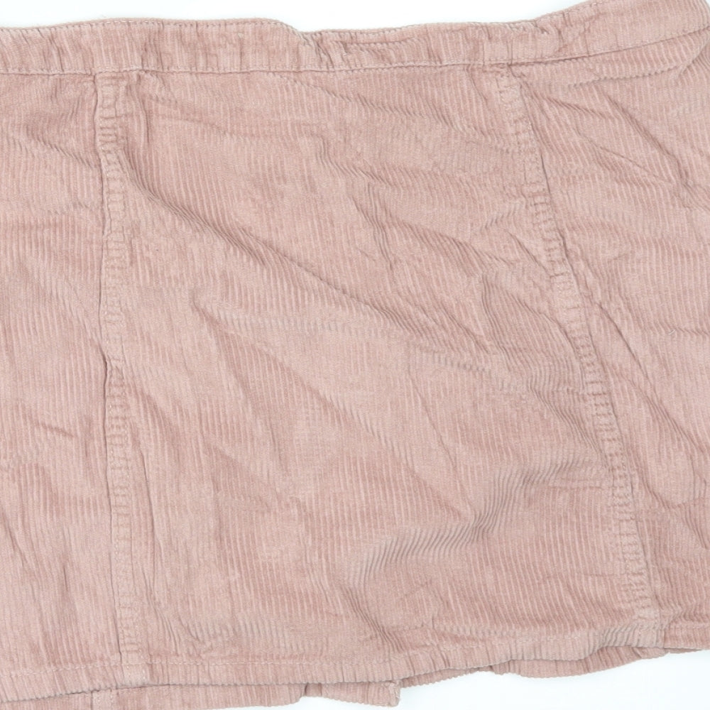 Denim & Co. Womens Pink  Corduroy Mini Skirt Size 16