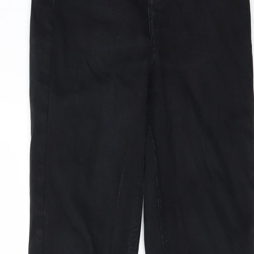 Topshop Womens Black  Denim Skinny Jeans Size 25 L24 in - fringed hem