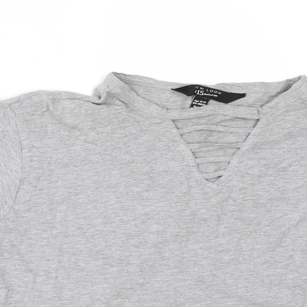 New Look Girls Grey   Basic T-Shirt Size 12-13 Years