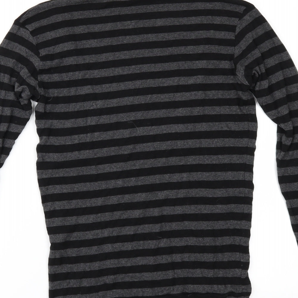 Monica Bianco Womens Grey Striped  Tunic T-Shirt Size XS