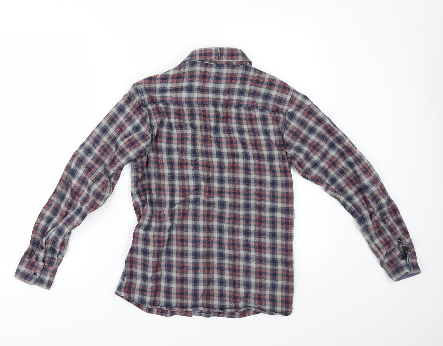 Marks and Spencer Boys Blue Check  Kimono Button-Up Size 11-12 Years