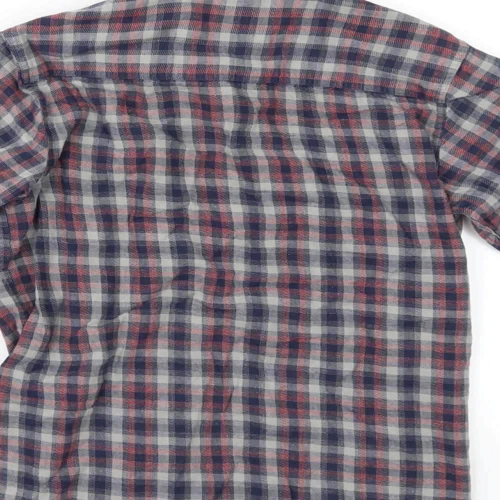 Marks and Spencer Boys Blue Check  Kimono Button-Up Size 11-12 Years