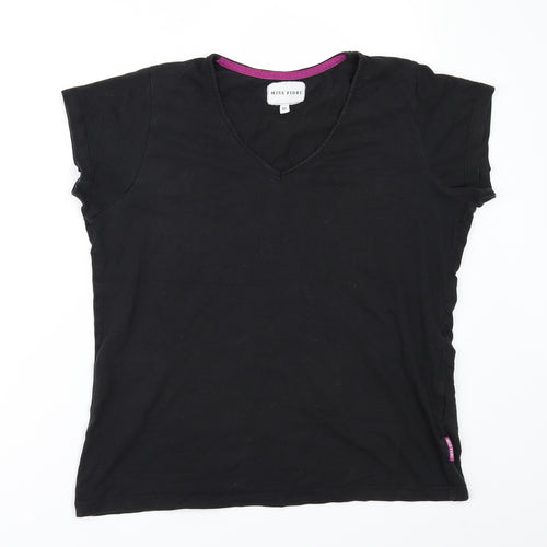 Miss Fiori Womens Black   Basic T-Shirt Size 12
