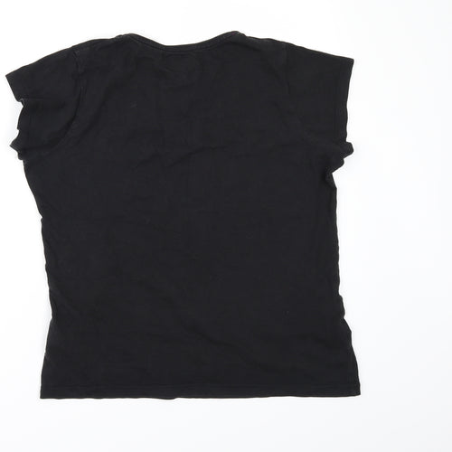 Miss Fiori Womens Black   Basic T-Shirt Size 12