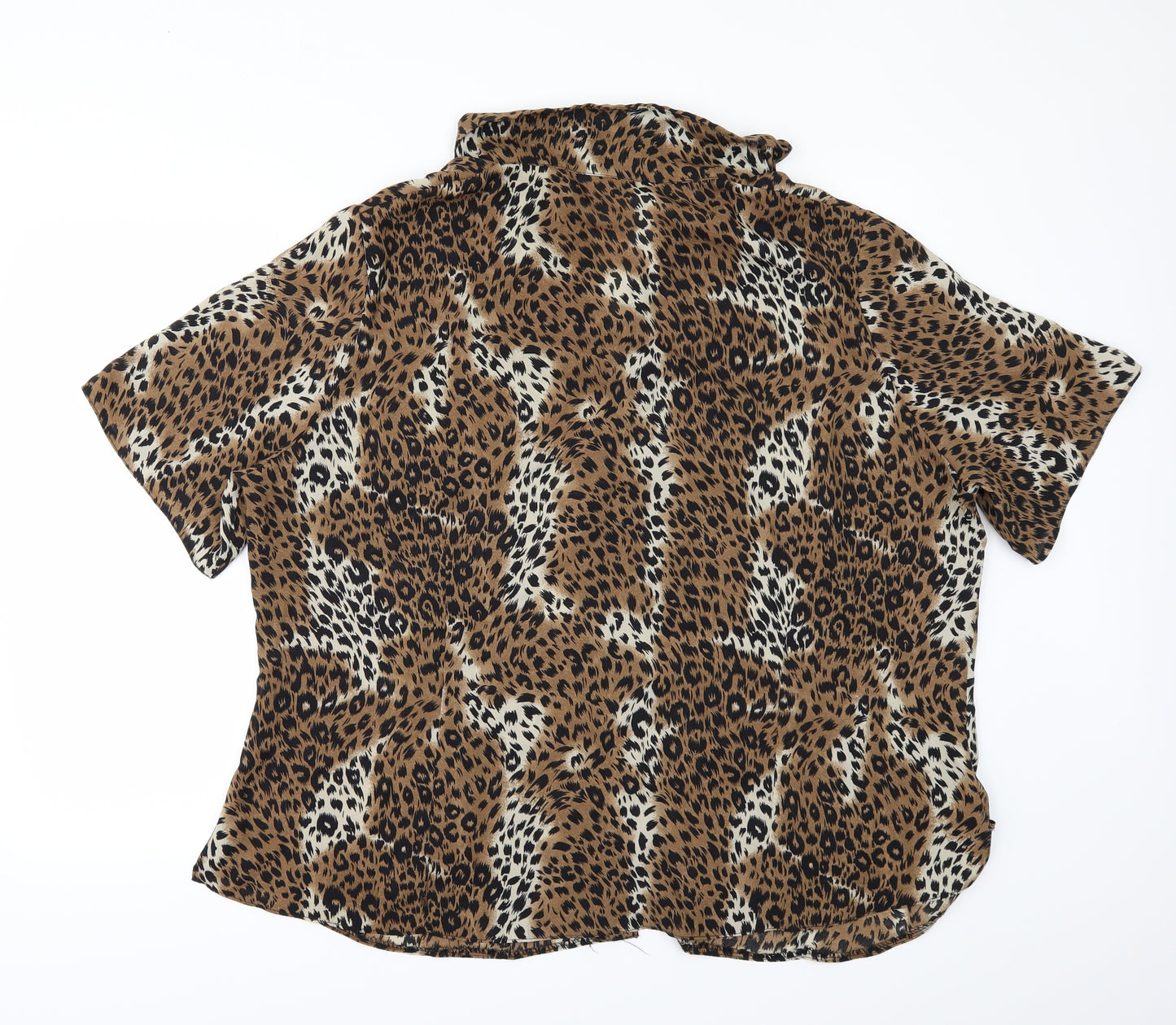 SAFA Womens Brown Animal Print  Kimono Blouse Size 24