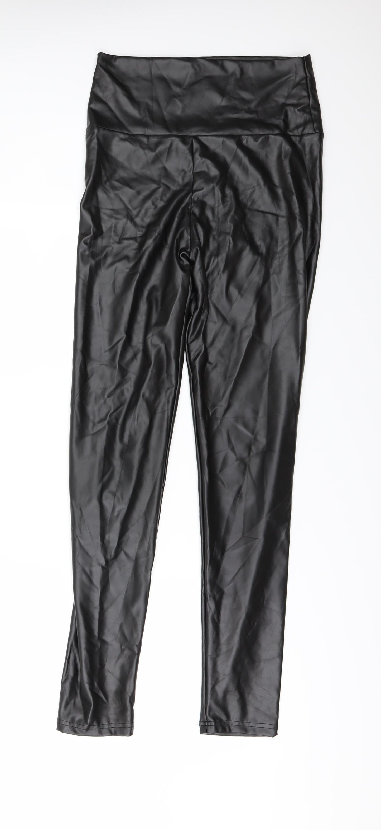 everbellus Womens Black   Cargo Leggings Size L L29 in - leather look