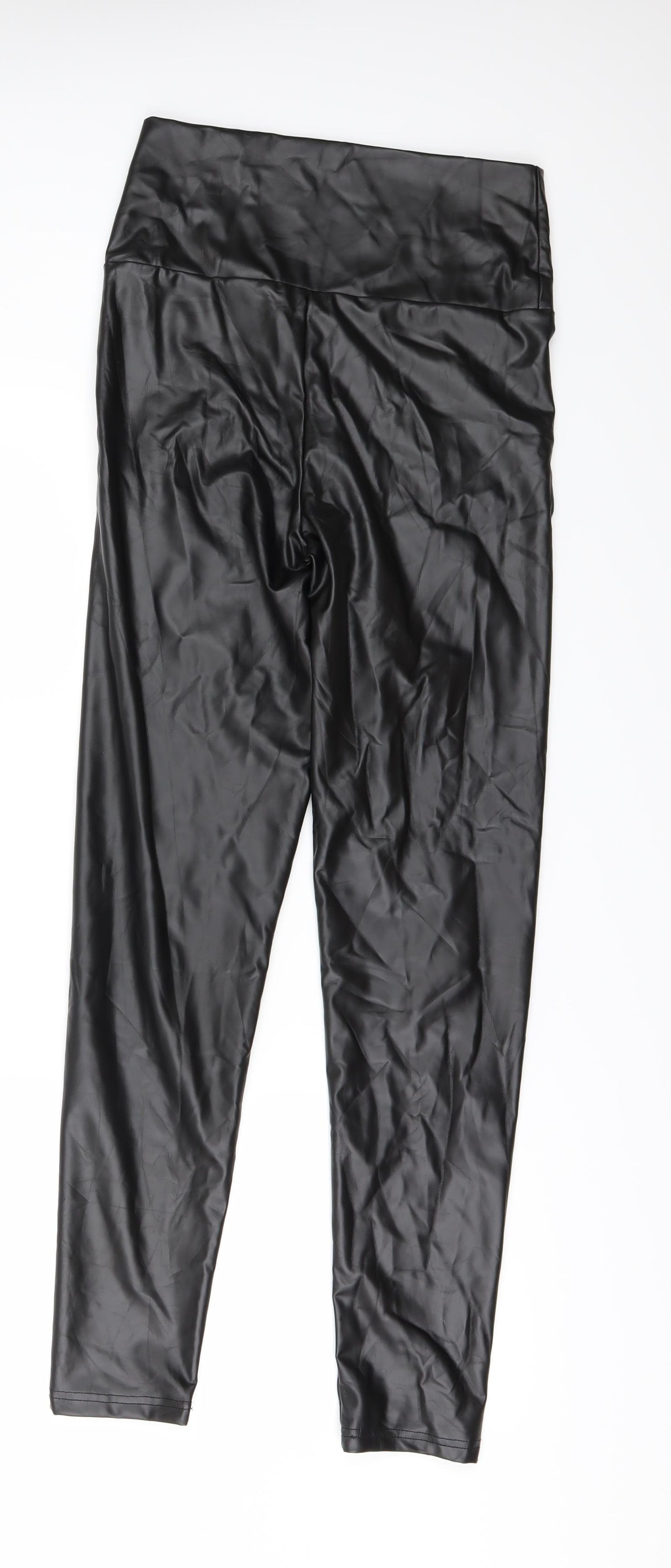 everbellus Womens Black   Cargo Leggings Size L L29 in - leather look