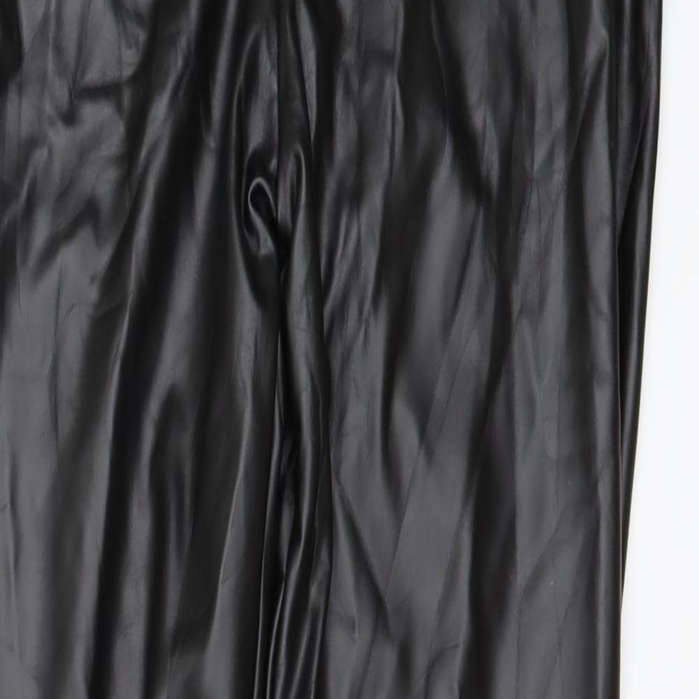 everbellus Womens Black   Cargo Leggings Size L L29 in - leather look