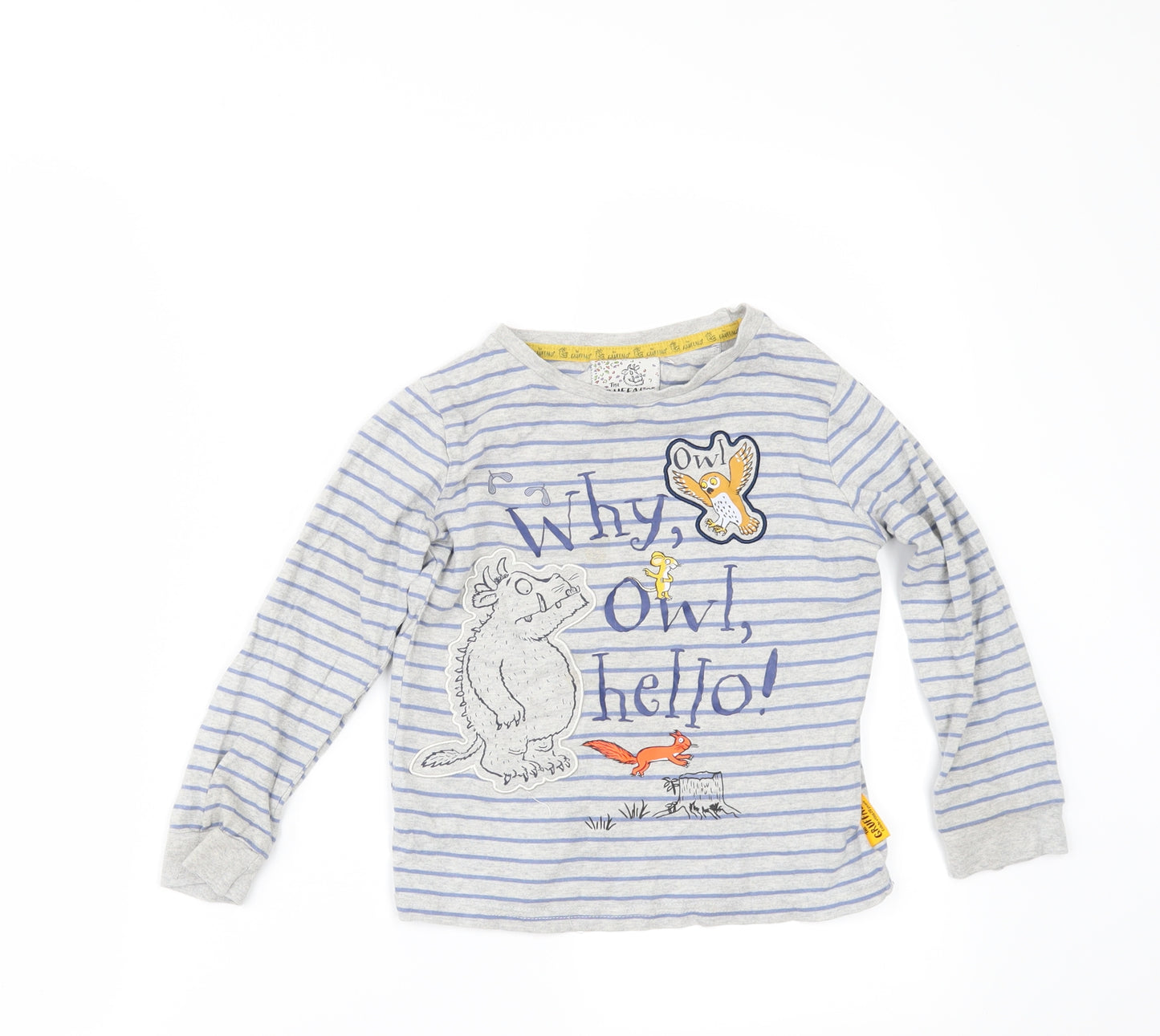 TU Boys Grey Striped  Basic T-Shirt Size 4-5 Years  - Gruffalo`