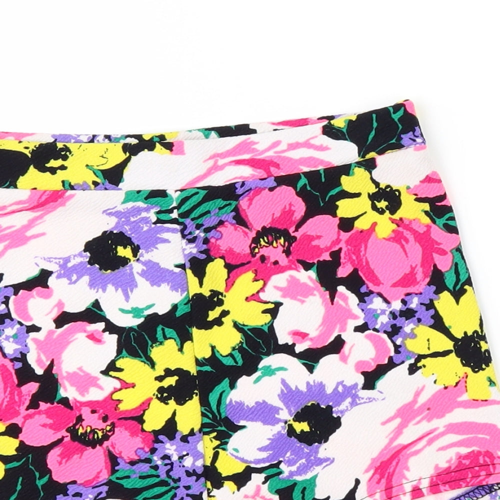 Boohoo Womens Multicoloured Floral  Hot Pants Shorts Size 8