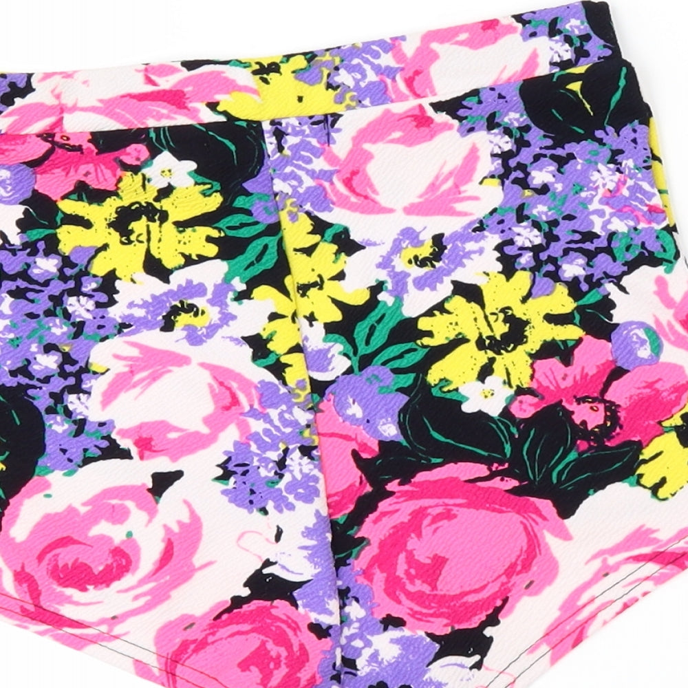 Boohoo Womens Multicoloured Floral  Hot Pants Shorts Size 8
