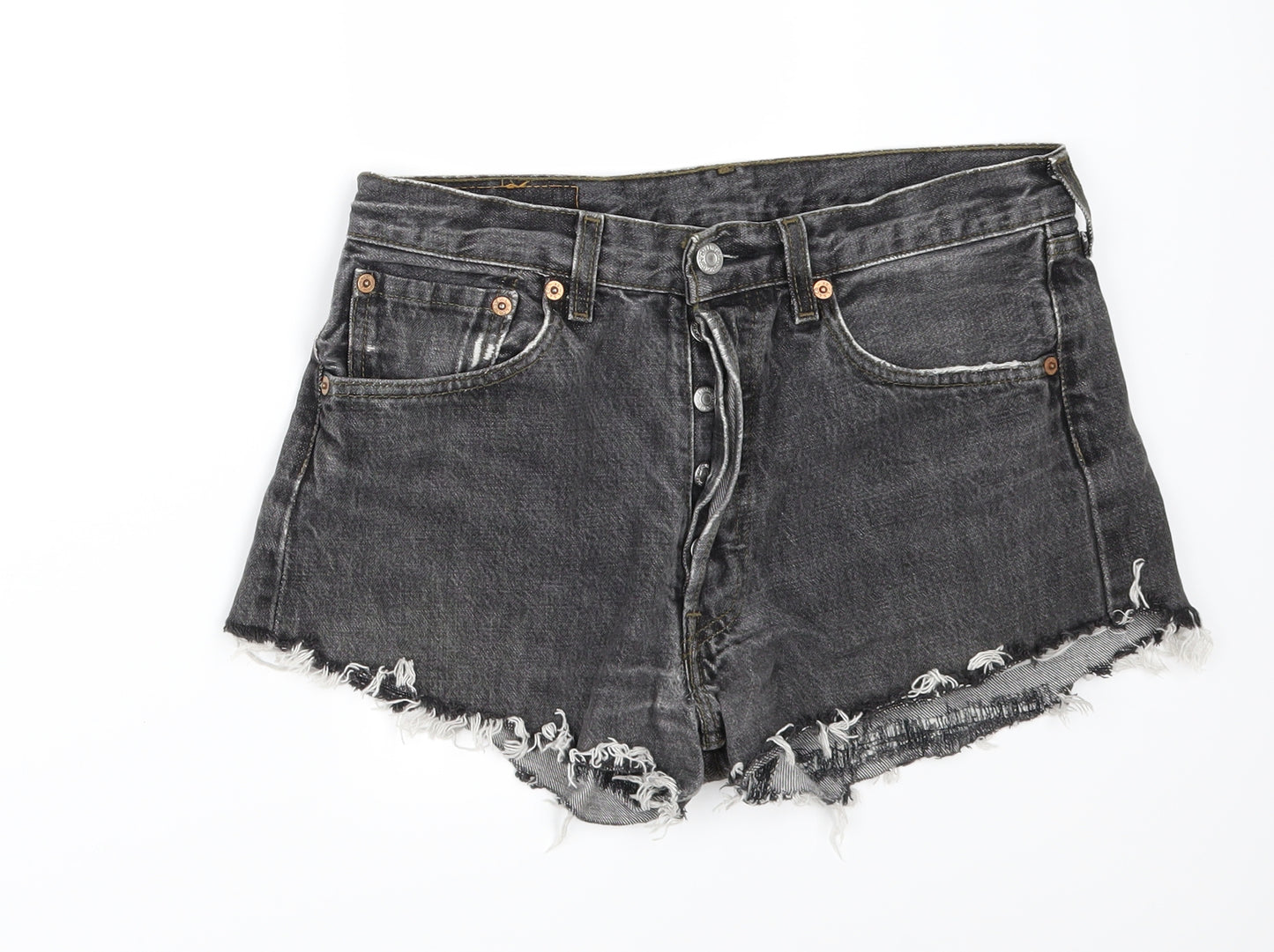 Levi's Womens Black   Cut-Off Shorts Size 30 - Customised Cropped