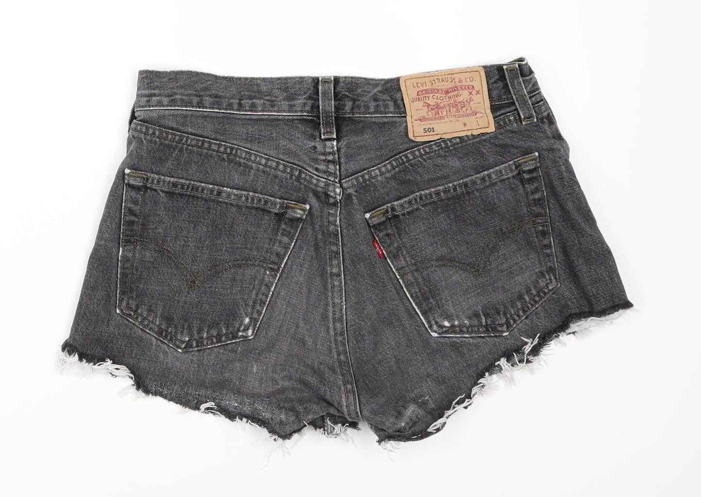 Levi's Womens Black   Cut-Off Shorts Size 30 - Customised Cropped