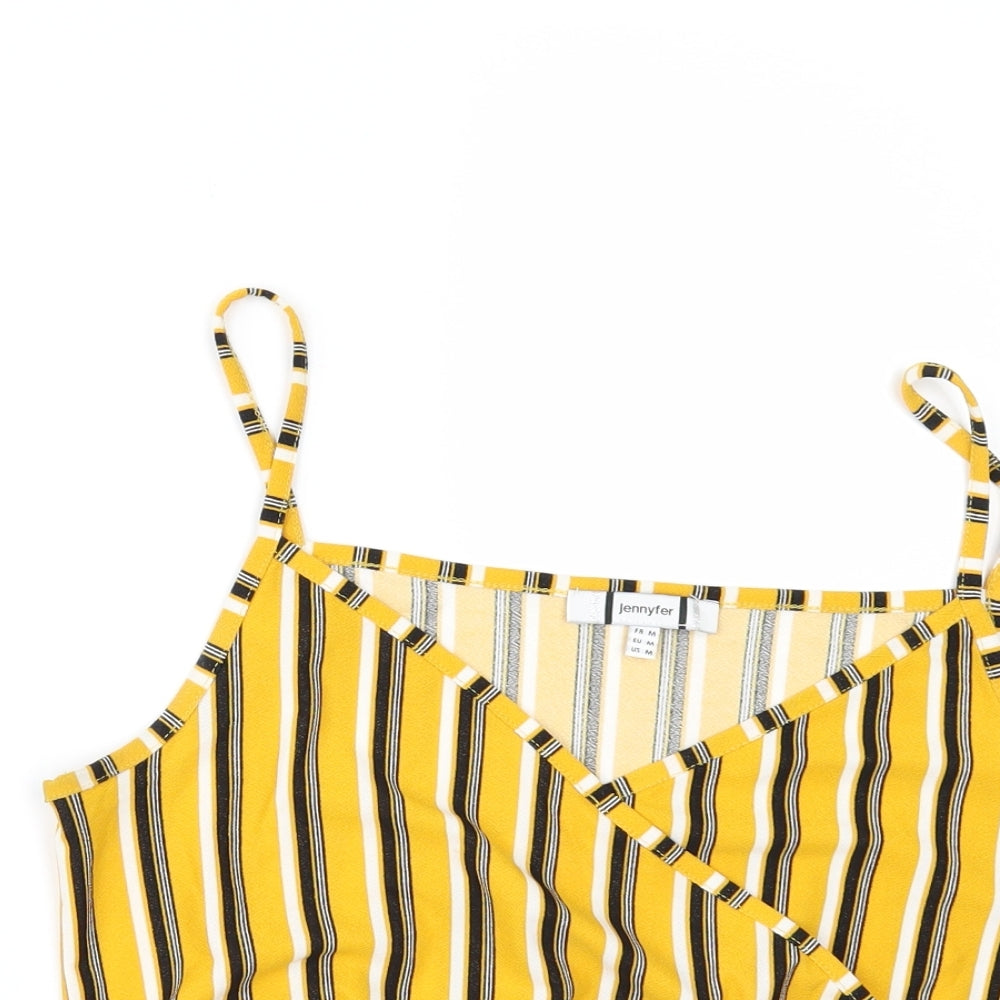 Jennyfer Womens Yellow Striped  Camisole Blouse Size M
