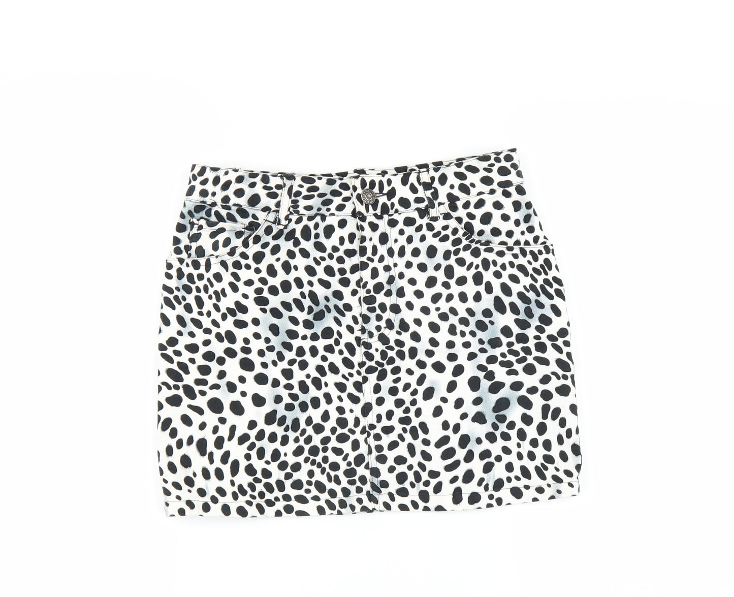 Motel Womens White Animal Print  Mini Skirt Size S