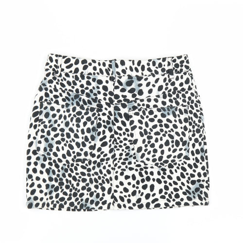 Motel Womens White Animal Print  Mini Skirt Size S