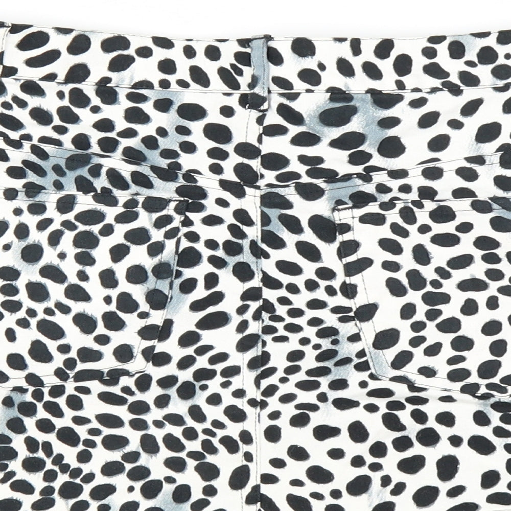 Motel Womens White Animal Print  Mini Skirt Size S