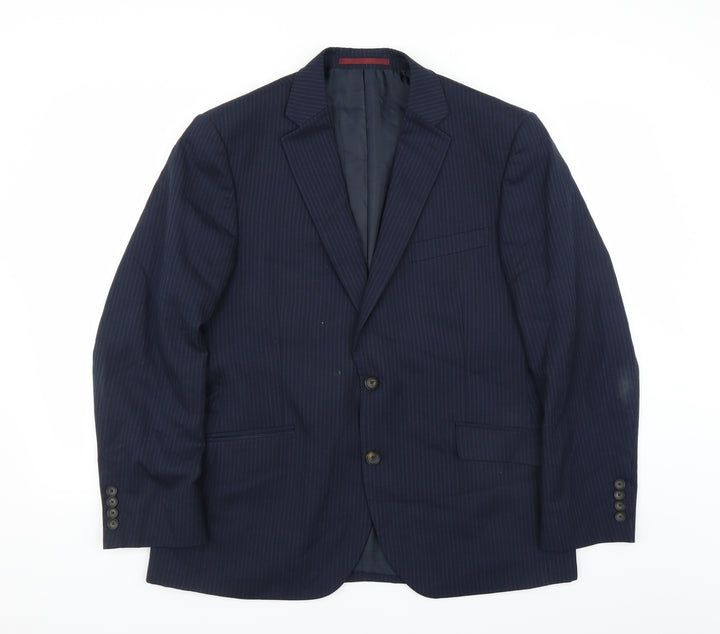 Marks and Spencer Mens Blue Striped  Jacket Suit Jacket Size 42