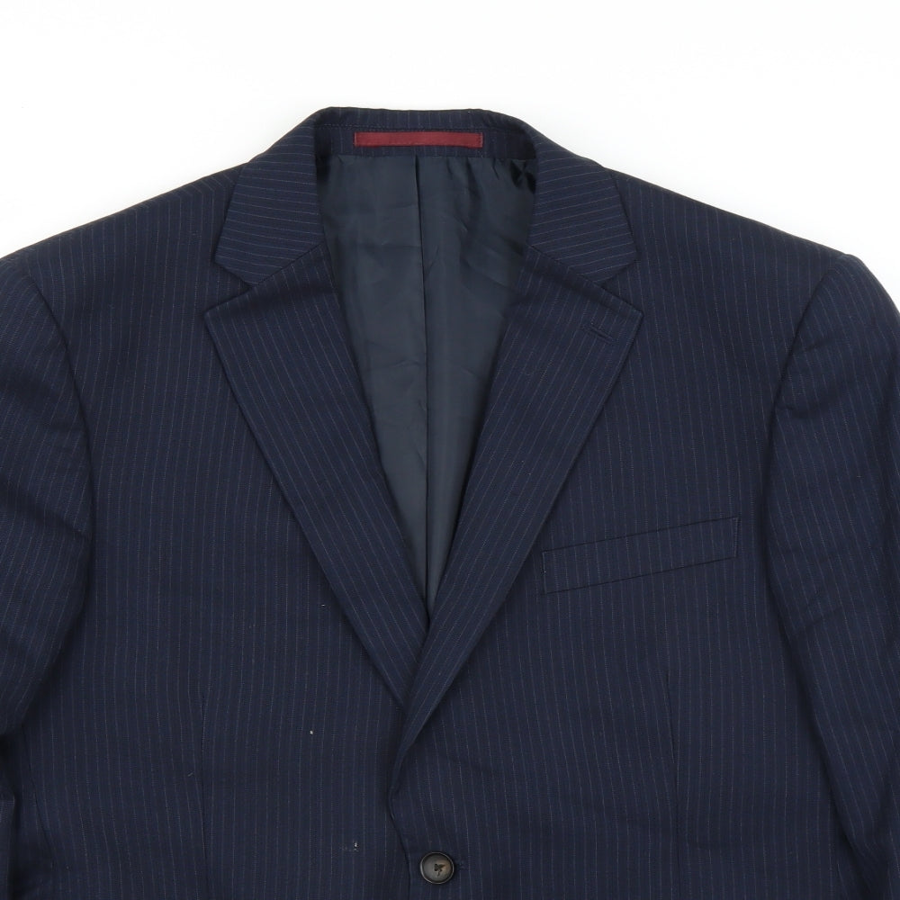 Marks and Spencer Mens Blue Striped  Jacket Suit Jacket Size 42