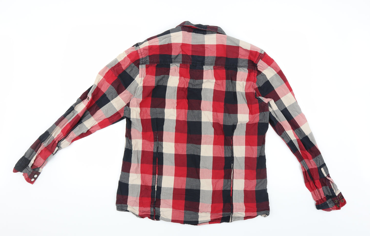 Burton Mens Red Check   Button-Up Size L