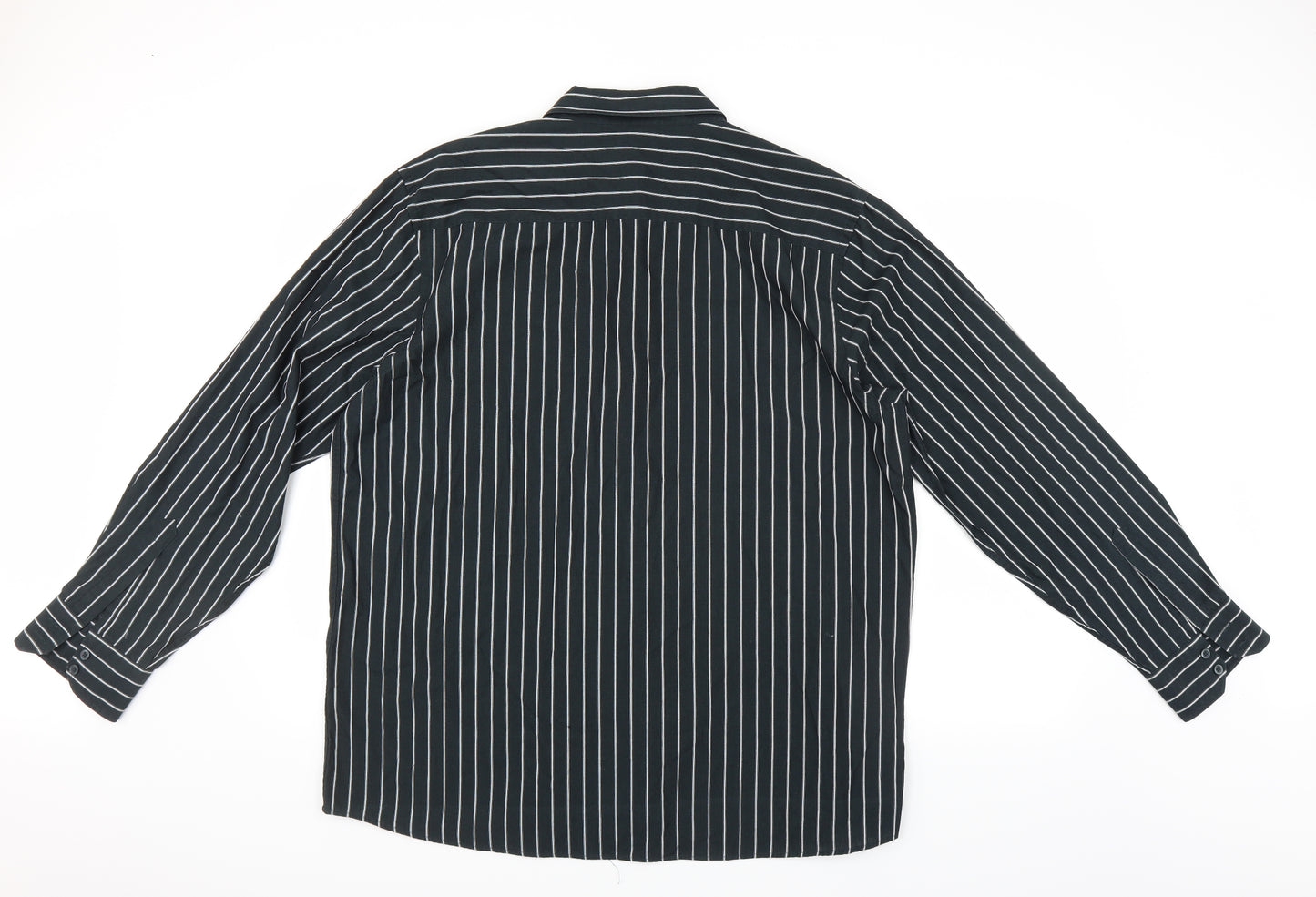 George Mens Grey Striped   Button-Up Size XL