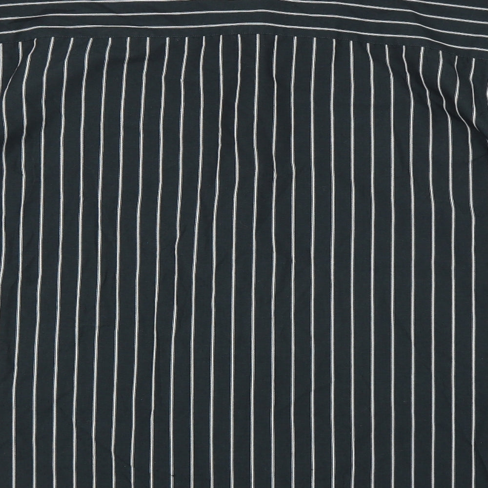George Mens Grey Striped   Button-Up Size XL