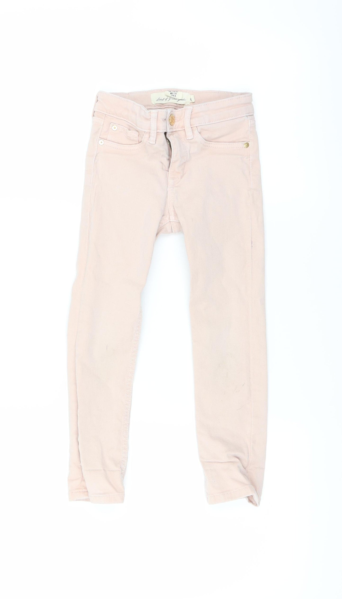 H&M Girls Pink   Skinny Jeans Size 4-5 Years