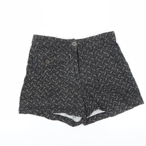 Lucca Couture Womens Black Paisley  Hot Pants Shorts Size S