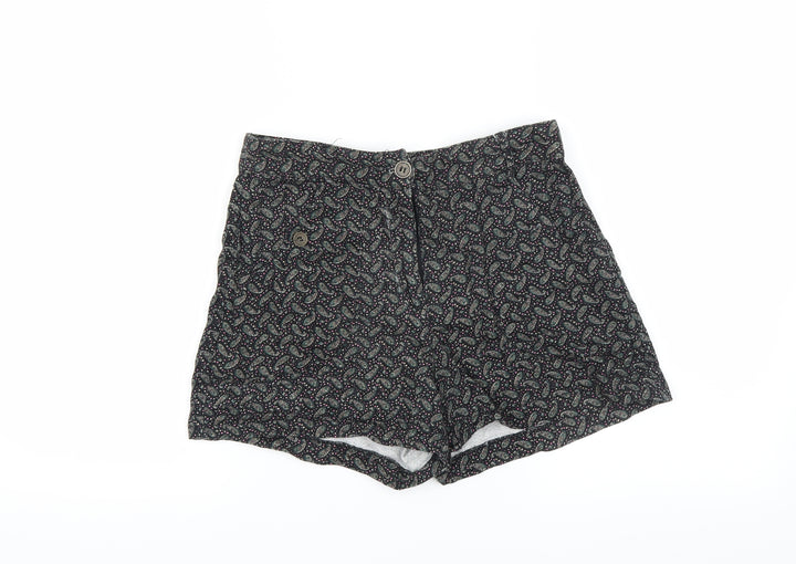 Lucca Couture Womens Black Paisley Hot Pants Shorts Size S