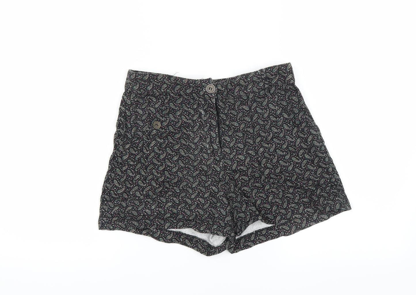 Lucca Couture Womens Black Paisley  Hot Pants Shorts Size S