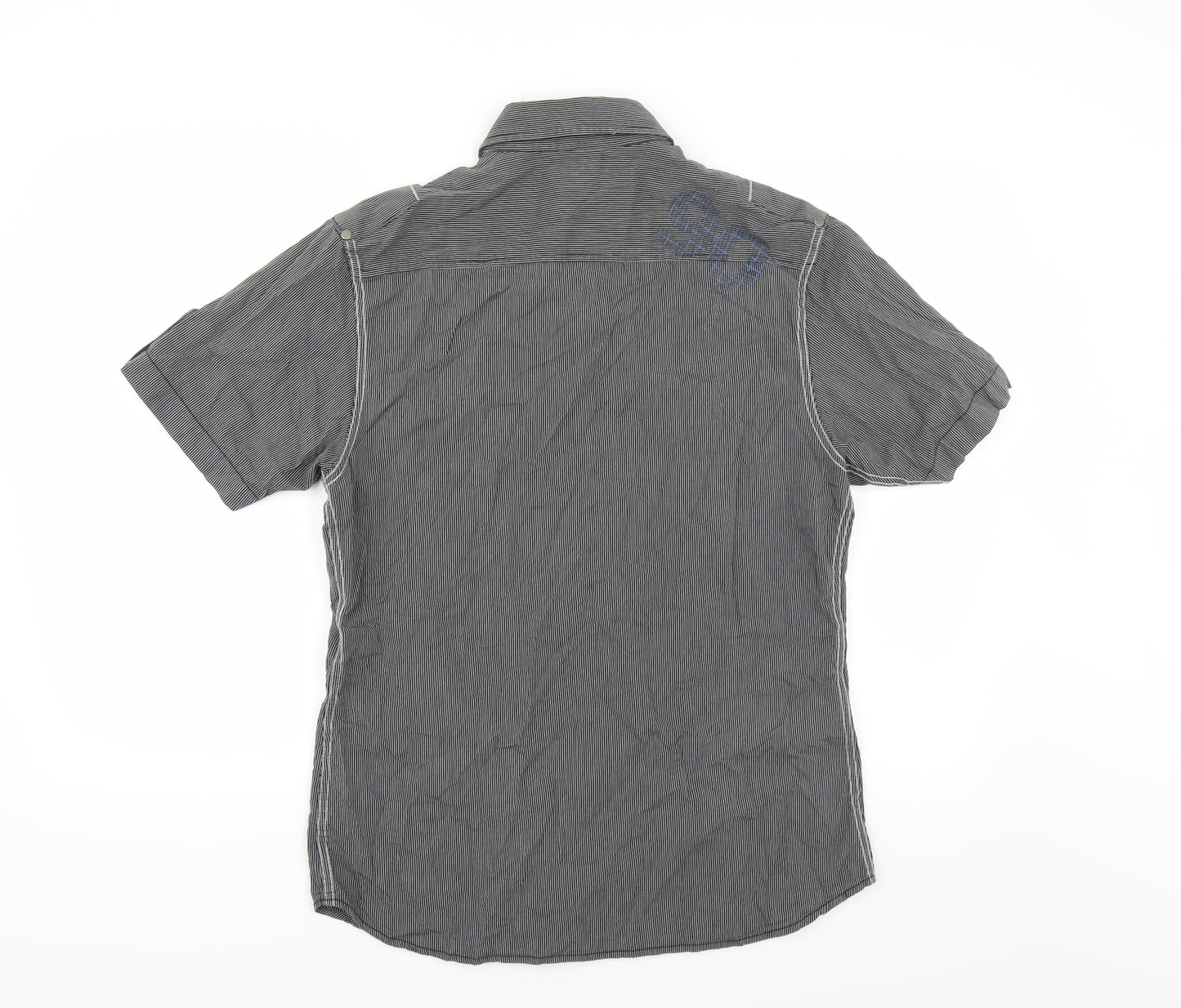 George Mens Grey Striped   Button-Up Size S