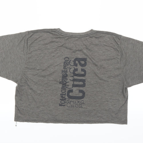 adrians Womens Grey   Cropped T-Shirt Size M