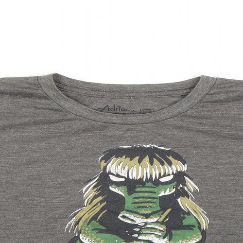 adrians Womens Grey   Cropped T-Shirt Size M