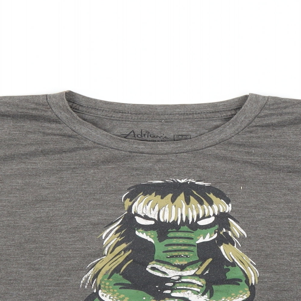 adrians Womens Grey   Cropped T-Shirt Size M