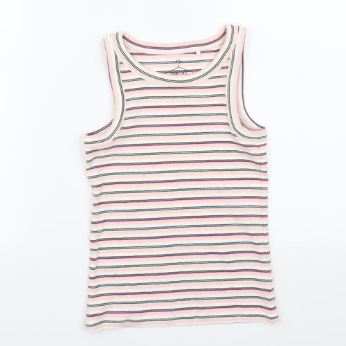 NEXT Girls Pink Striped  Basic Tank Size 9 Years