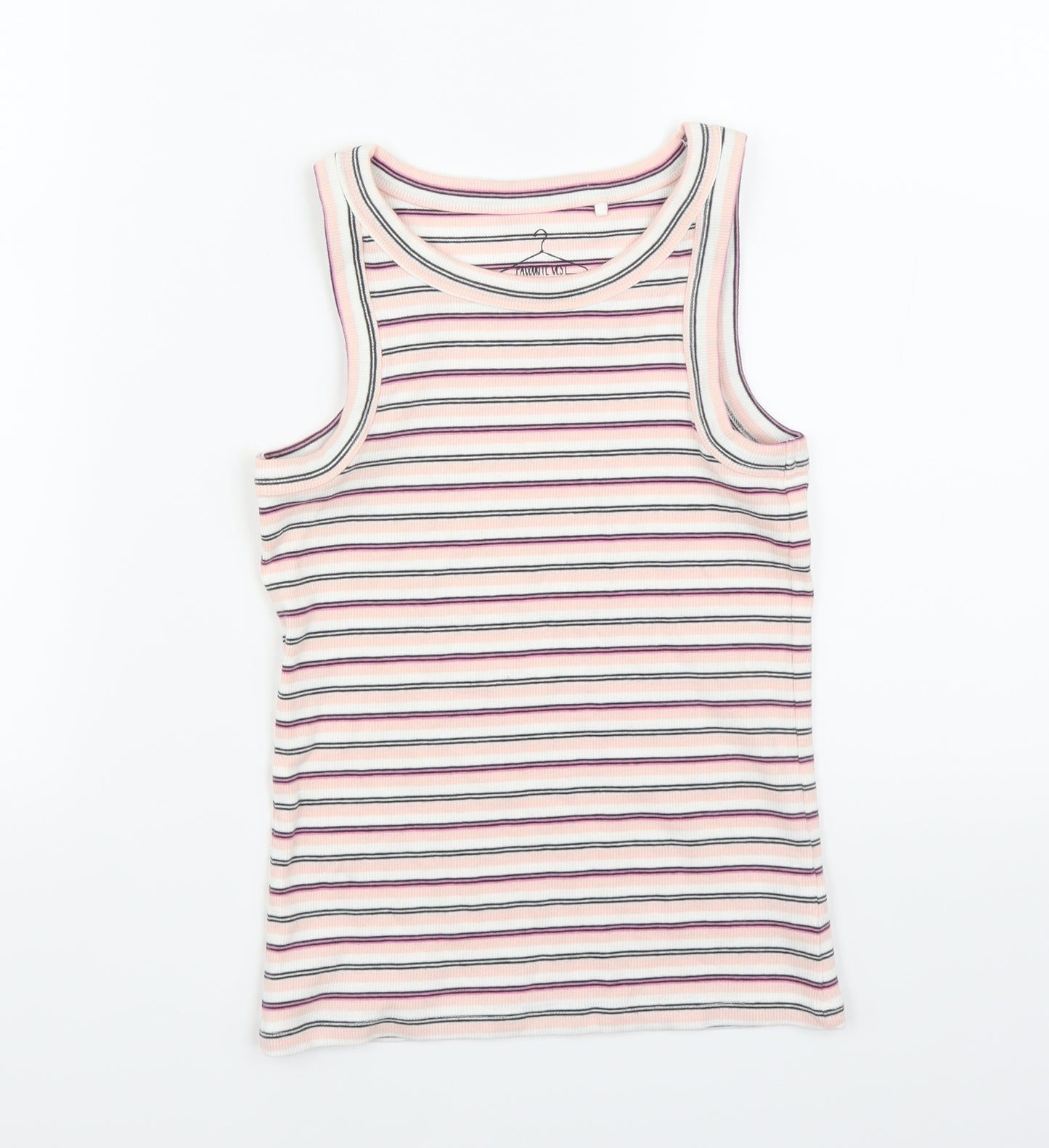 NEXT Girls Pink Striped  Basic Tank Size 9 Years