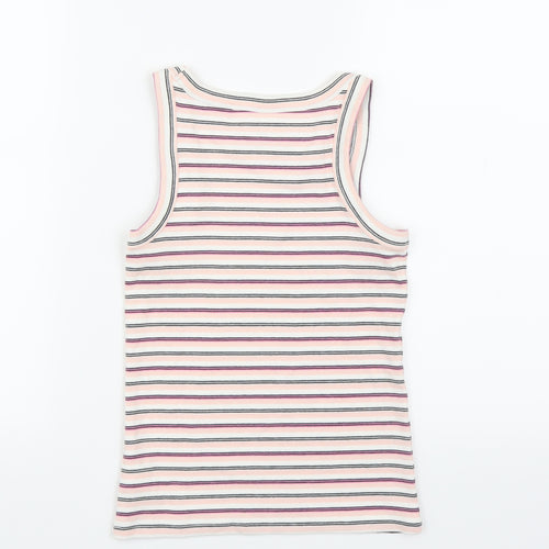 NEXT Girls Pink Striped  Basic Tank Size 9 Years