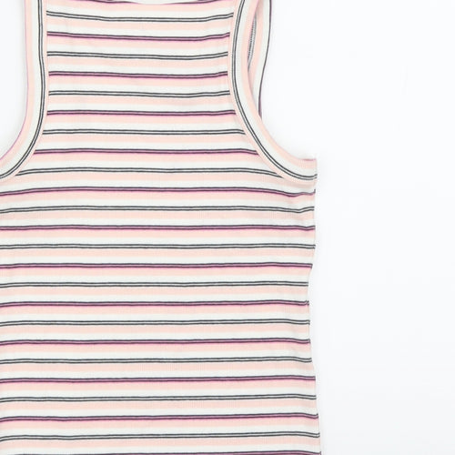 NEXT Girls Pink Striped  Basic Tank Size 9 Years