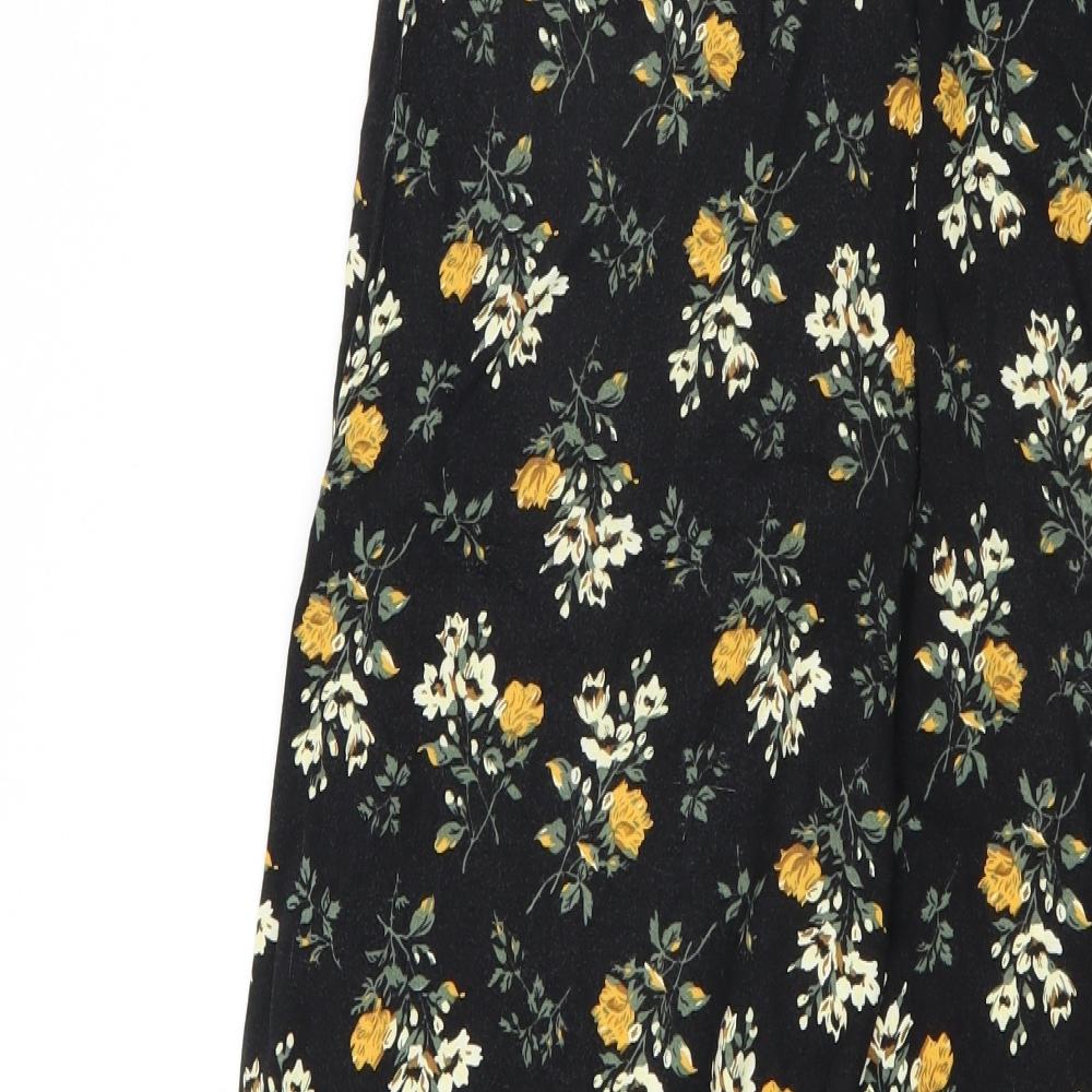 New Look Womens Black Floral  Jumpsuit One-Piece Size 10