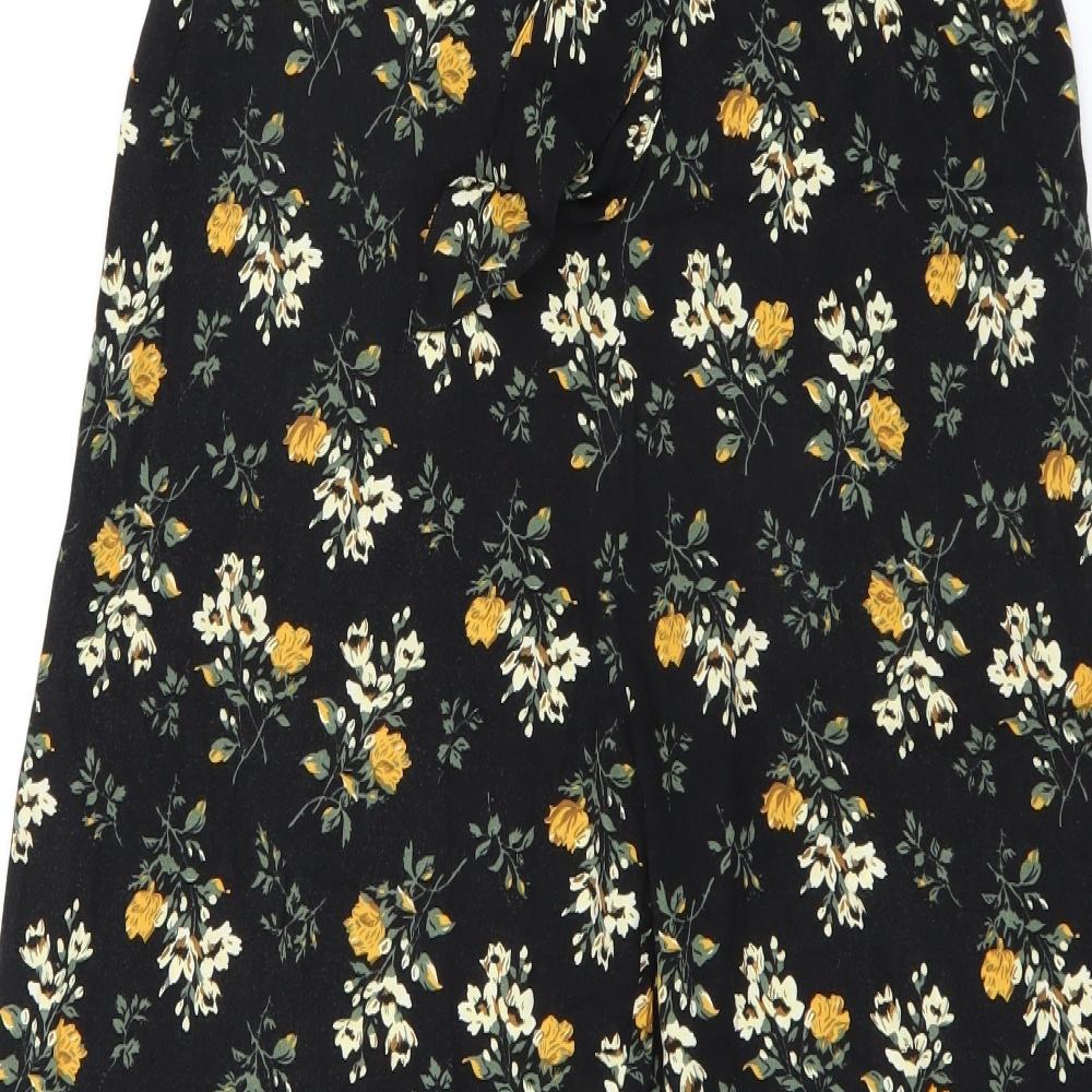 New Look Womens Black Floral  Jumpsuit One-Piece Size 10