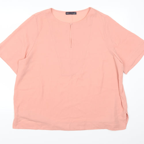 Marks and Spencer Womens Pink   Basic T-Shirt Size 20