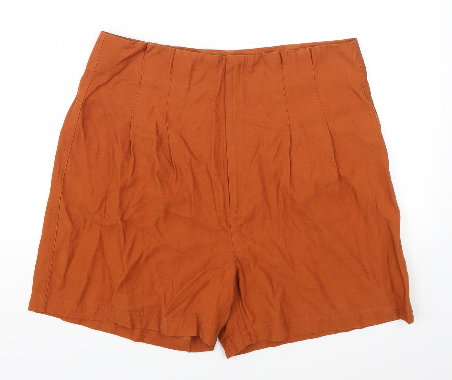 Miss Selfridge Womens Orange   Mom Shorts Size 14