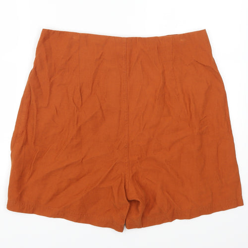 Miss Selfridge Womens Orange   Mom Shorts Size 14