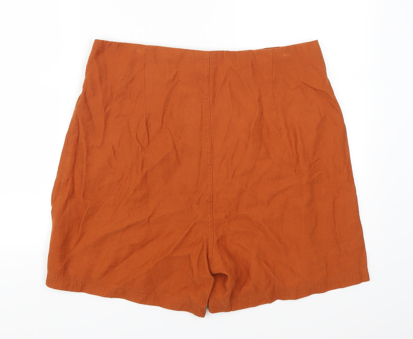 Miss Selfridge Womens Orange   Mom Shorts Size 14