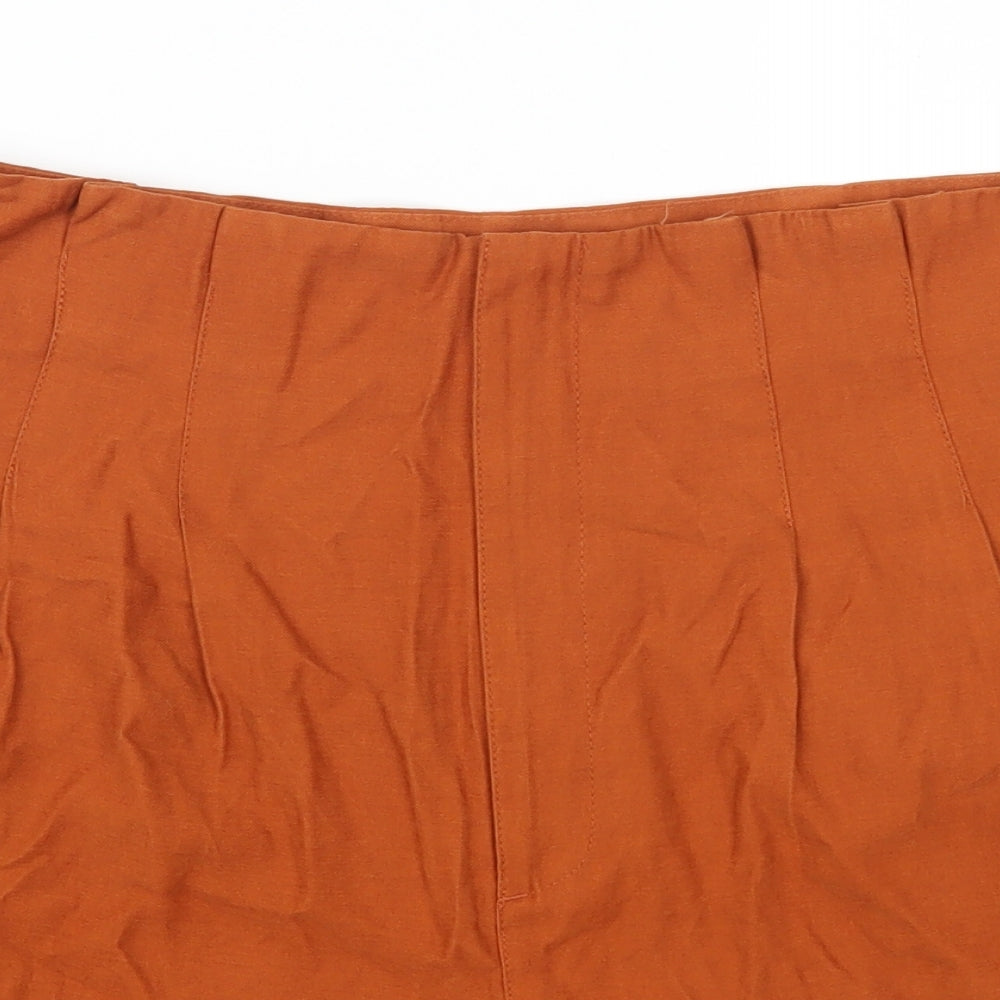 Miss Selfridge Womens Orange   Mom Shorts Size 14