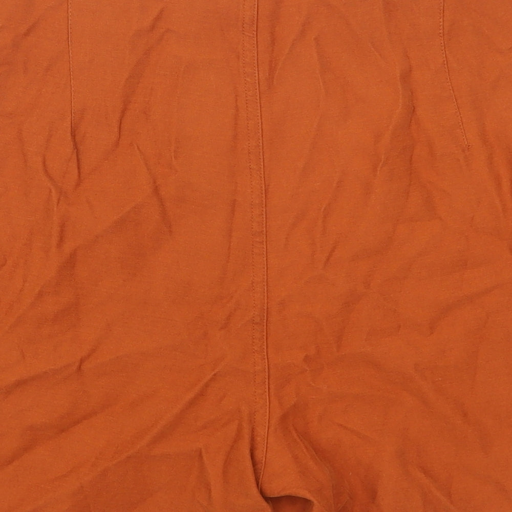 Miss Selfridge Womens Orange   Mom Shorts Size 14
