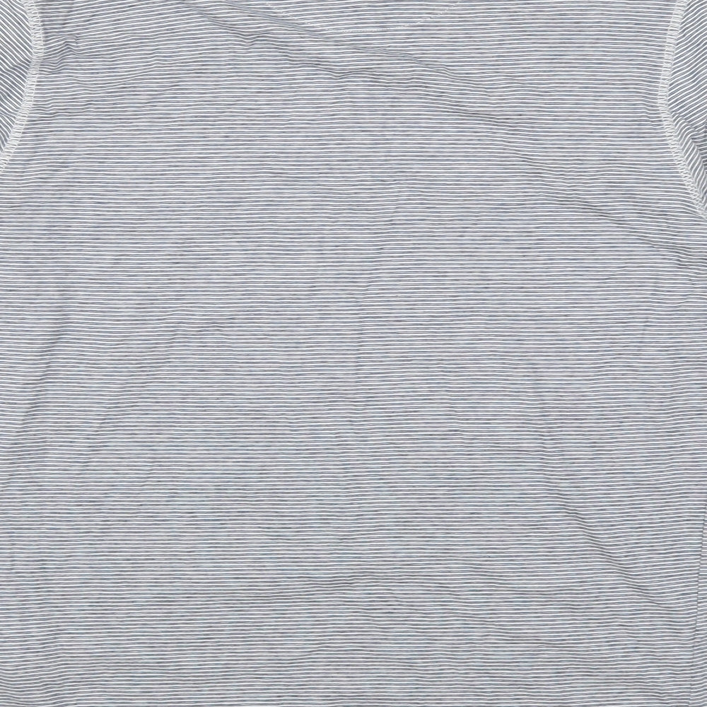 Marks and Spencer Mens Blue Striped   T-Shirt Size L