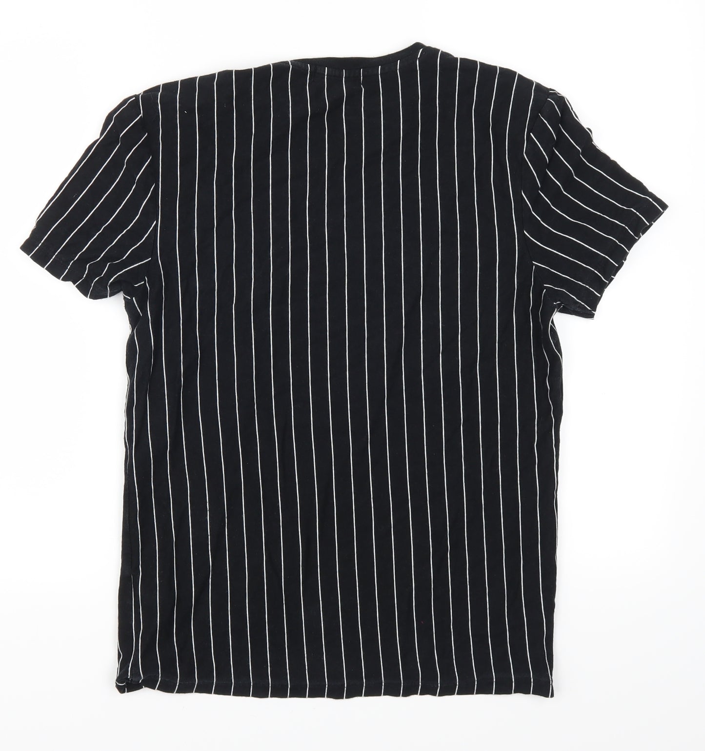 Topman Mens Black Striped   T-Shirt Size XS